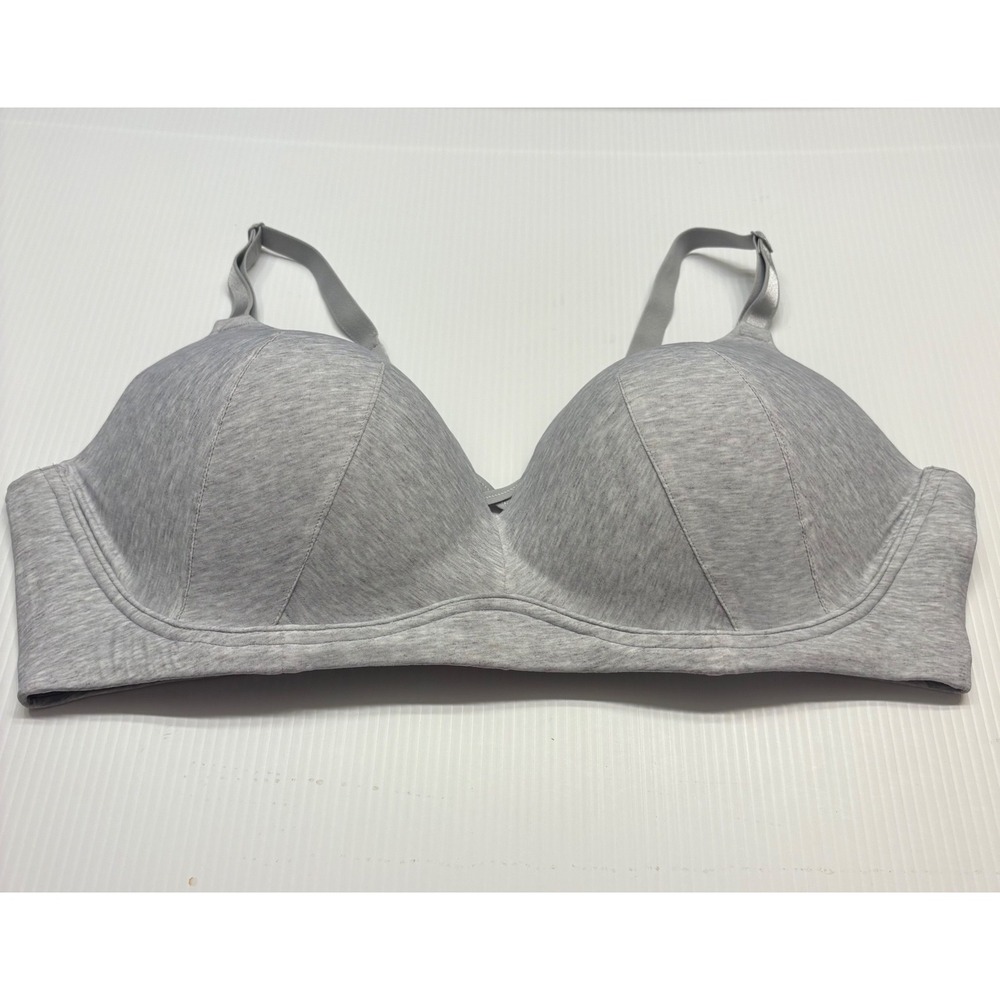 Torrid Dream Wire-Free Push-Up Smooth Bra Women 44D Grey Heathered Jersey